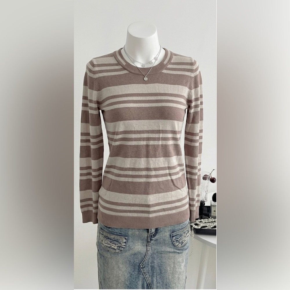 Striped Brown and Cream Women’s Sweater